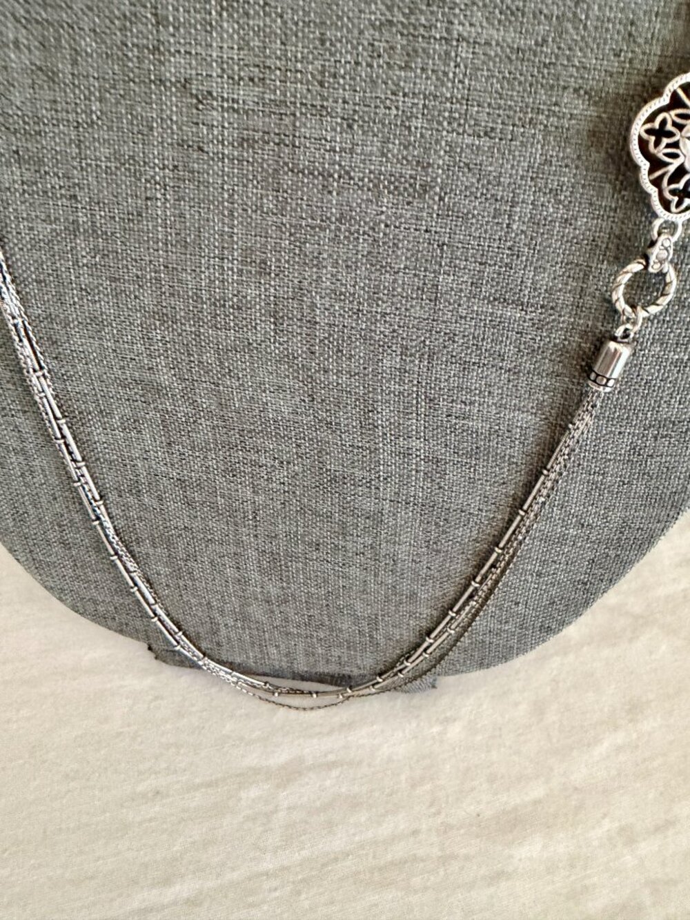 Brighton Women's Elegant Charm Long Adjustable Necklace Silver Plated & Crystals - Picture 10 of 15